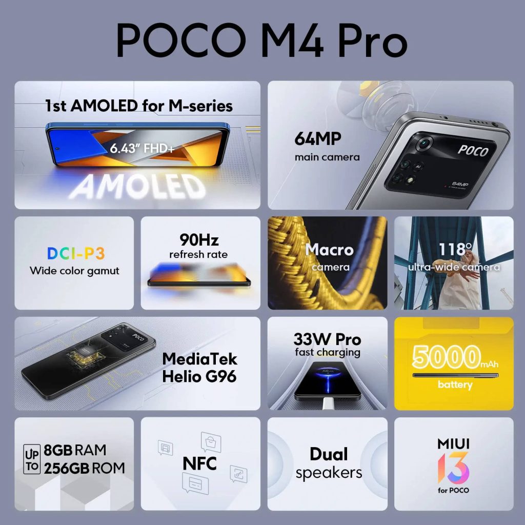 مشخصات 8-256 Poco M4 Pro 4G